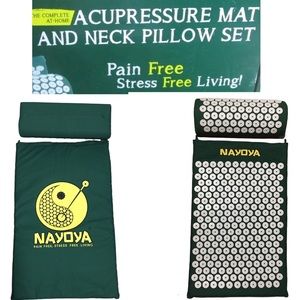 Nayoa neck & back pain relief Acupressure mat & neck pillow set NWOT